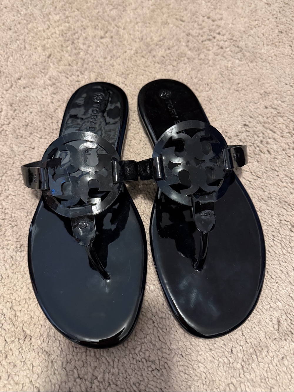 Black Tory Burch Women's Thong Sandals - Picture 2 of 4